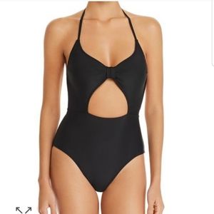 Sam Edelman black front knot one piece swimsuit
